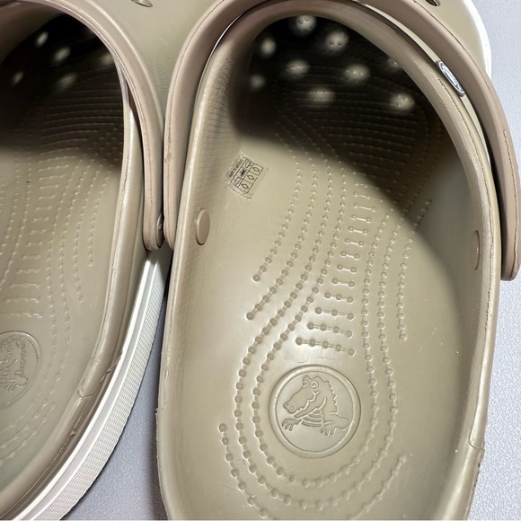 CROCS Crocband II Light Olive Green Slip-On Clogs with White Soles - Picture 9 of 11